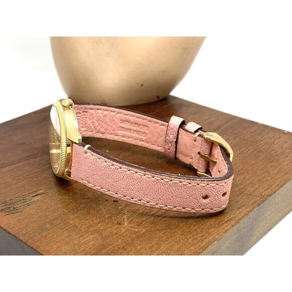 GUCCI Women's Watch YA126041 G-Timeless Swiss Quartz Gold Pink Leather Band 29mm - Picture 9 of 14